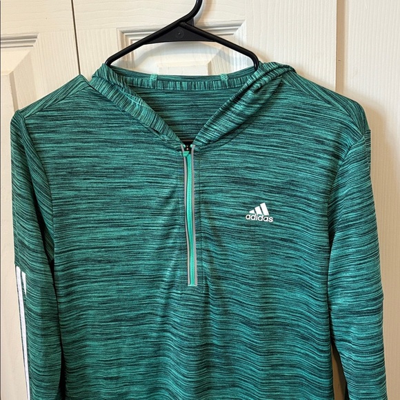 Adidas Teal Striped Hoodie with White Details - Picture 4 of 8